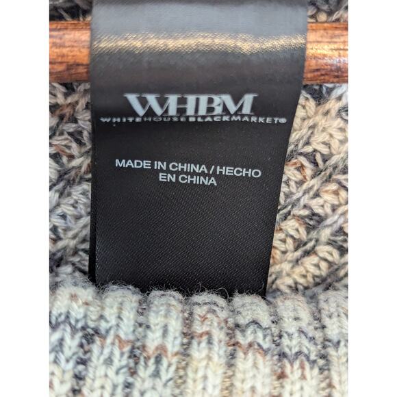 White House Black Market BOHO Zip Neck Marled Poncho Size XS/S - Picture 4 of 7